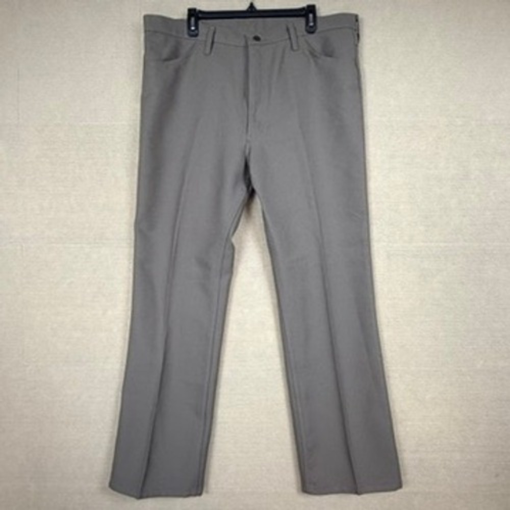 Wrangler Mens Taupe Brown Polyester Twill Western Dress Jeans Slacks 40x32